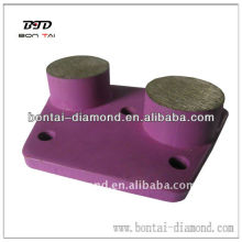 trapezoid grinding plate With Double Round Diamond Segments- Medium Bond For Rough/Medium Hard/Fine Concrete